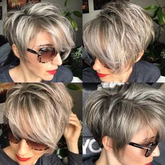 Undercut Growing Out Hairstyles, Undercut Highlights, Highlighted Pixie Haircut, Growing Out Undercut Hairstyles, Growing Out Undercut, Highlights Platinum, Pixie With Bangs, Growing Out A Pixie, Pixie Bangs