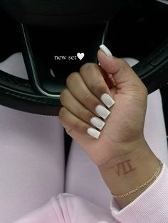 Nail Inspo Acrylic White, Plain Acrylic Nails, Elite Nails, Opi Gel Nails, Acrylic Nail Set, White Acrylic Nails, Basic Nails, Classy Acrylic Nails, Short Square Acrylic Nails