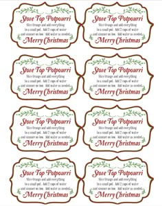 christmas gift tags with the words merry top poppari and merry bottom poppari