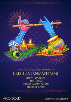 Krishna Janmashtami Krishna Jayanthi Poster, Janmashtami Invitation Card, Krishna Jayanthi Wishes, Happy Janmashtami Poster, Janmashtami Illustration, Sri Krishna Janmashtami, Happy Independence Day Quotes, Dussehra Wallpapers, Krishna Jayanthi