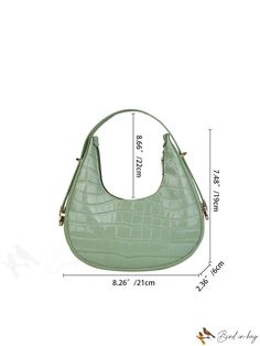 BirdinBag - Embossed Crocodile Hobo Bag: Exquisite Style and Functionality Crocodile Pattern Tote Shoulder Bag For Errands, Green Crocodile Pattern Handheld Shoulder Bag, Crocodile Pattern Satchel Shoulder Bag For Errands, Trendy Faux Leather Shoulder Bag With Crocodile Pattern, Faux Leather Crocodile Pattern Satchel Shoulder Bag, Faux Leather Satchel With Crocodile Pattern, Faux Leather Satchel Shoulder Bag With Crocodile Pattern, Everyday Handheld Bag With Crocodile Pattern, Mint Green Bags