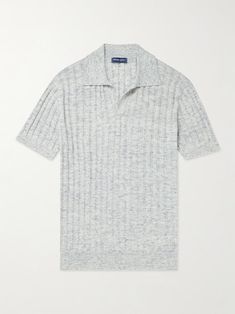 Shop FRESCOBOL CARIOCA Rino Ribbed Cotton and Silk-Blend Polo Shirt, Explore the latest in-season FRESCOBOL CARIOCA collection today on MR PORTER Capsule Wardrobe Casual, Shirt For Man, Suit Pant, Cotton Polo Shirt, Cotton Polo, T-shirt Polos, Sporty Style, Mens Polo Shirts, Mr Porter