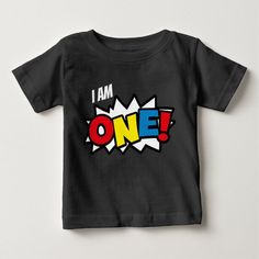 Superhero Black T-shirt 1st Birthday Outfit Baby T-Shirt #superhero #superheroes #1st #birthday #first #BabyTShirt Kids Tshirt Ideas, Designer Kids Clothes, 1st Birthday Outfits, Superhero Theme, Top Baby Products, Superhero Birthday, Tshirt Outfits, Baby Shirts, Baby Tshirts