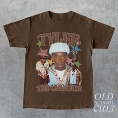 Brown Vintage Shirt, Tyler The Creator Sweatshirt, Tyler The Creator Shirts, Tyler The Creator Gift Ideas, Tyler The Creator Clothes, Tyler The Creator Sweater, Graphic T-shirts, Tyler The Creator Fashion, Celebrity Merch