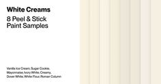 white creams, 8 pel & 6 stock paint samples - product information page