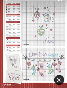 two cross stitch christmas cards with stockings and stocking