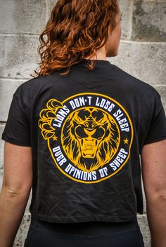 LIONS DON'T LOSE SLEEP WOMENS CROP TEE. COTTON/POLY BLEND 60/40, SOFT AF FAM. LIONS DON'T LOSE SLEEP OVER OPINIONS OF SHEEP. Tag us on Instagram and show us how you rock it @victoryspeaksapparelco Lions Dont Lose Sleep, Sleep Over, You Rock, Show Us, Crop Tee, Sheep, Sleep, On Instagram, Instagram