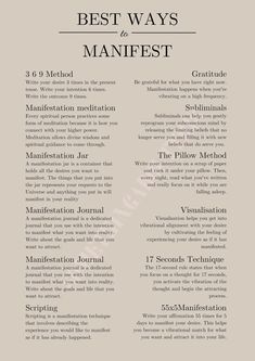 Best Ways To Manifest, Manifestation Printable, Ways To Manifest, Healing Journaling, Manifestation Meditation, Self Care Bullet Journal, Energy Healing Spirituality, Writing Therapy, Vie Motivation