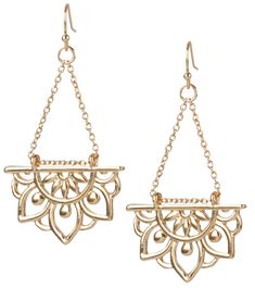 PRICES MAY VARY. New Beginnings! Fun and fabulous chandelier lotus earrings in gold. LOTUS: Represents good fortune, positive energy, enlightenment and new beginnings. Each earring charm is 2.75 inches long. LIGHTWEIGHT: Each earring weights approx. 3.02 grams. They come with a pair of rubber ear nuts to prevent loss. Looking for a special gift? Includes organza bag. A gift for yourself or makes a great gift for a birthday, holiday, Christmas, graduation, going away party, incentive, changing jo Lotus Earrings, Fish Hook Earrings, Girls Gift, Bohemian Earrings, Pretty Earrings, Handmade Boho, Fun Earrings, Fish Hook, Organza Bags