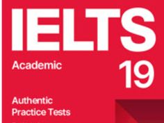 the ielts 19 student's book is shown in red and has white letters on it