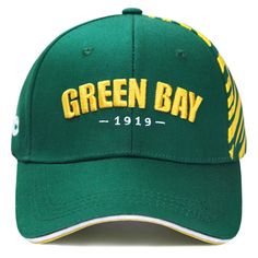 the green bay baseball hat is shown on a white background