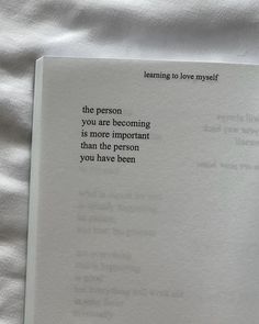 an open book with the words learning to love yourself written on it's cover