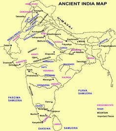 the ancient india map with major cities