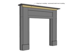 a drawing of a fireplace with the top section cut out to show how it's built