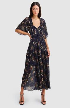 Belle & Bloom Amour Amour Ruffled Midi Dress | Nordstrom Ruffled Midi Dress, Maternity Coat, Maternity Skirt, Petite Skirt, Midi Ruffle Dress, Maxi Dress Navy, Petite Tops, Ruffled Maxi Dress, Curve Dresses