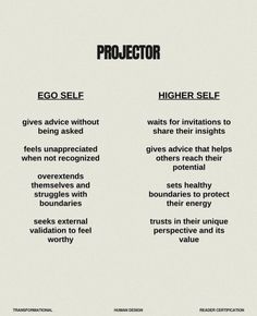 an ad for projector with the words'high self'and'higher self '