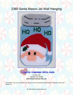 the santa mason jar wall hanging pattern