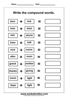 worksheet for compound words