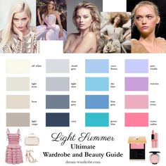 Light Summer Color Palette and Wardrobe Guide – Dream Wardrobe Light Summer Color Palette Wardrobe, Light Summer Colors Palette, Light Summer Color Palette Winter Outfits, Light Summer Color Makeup, Soft Classic Light Summer, Light Summer Colour Combinations, Dream Wardrobe Light Summer