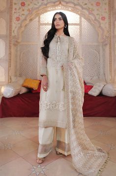 Elegant Fancy Pakistani White Suit for Women White Indian Suit, White Punjabi Suit, White Suit For Women, Desi Party, White Salwar, White Salwar Kameez, Pakistani Party Wear, Raw Silk Fabric, Pakistani Fancy Dresses