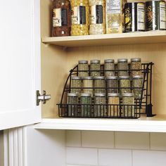 71691432340_02526289_1880407792.jpg Diy Farmhouse Decorating Ideas, Pull Down Spice Rack, Cabinet Spice Rack, Metal Storage Shelves, Wine Bottle Storage, Spice Rack Organiser, Space Saving Kitchen, Spice Racks, Kitchen Organization Diy