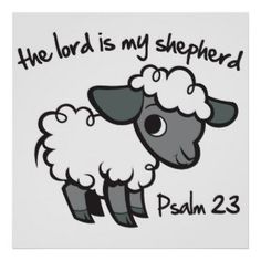 the lord is my shepherd mouse pad with a cartoon sheep on it next to a computer mouse