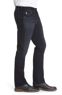 Main Image - AG Graduate Slim Straight Leg Jeans (Bundled) Dark Wash Straight Silhouette Denim Jeans, Dark Wash Straight Jeans With Five Pockets, Dark Wash Straight Denim Jeans, Indigo Washed Straight Leg Jeans, Straight Leg Baggy Jeans, Deep Indigo, The Start, Baggy Jeans, In America