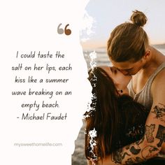 Love is as vast as the ocean, as infinite as grains of sand. These beach love quotes meld the magic that is the beach and love into one. Beach Love Quotes, Quotes For Lovers, Love Quotes For Couples, Kiss Quotes