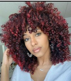 Cherry Hair Colors, Blonde Curly Wig, Curly Afro Wig, Natural Afro, Cherry Hair, Hot Hair Colors, Pelo Afro