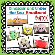 the sea headband bundle includes pictures of different animals and their faces, including bats