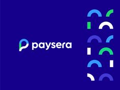 the logo for paysera is shown on a blue background with white and green circles