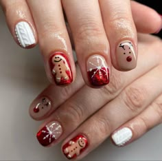 Cute Christmas Nail Designs For Short Nails, Navidad Nails, Nail Art Noel, Christmas Nail Ideas, Christmas Gel Nails, Cute Gel Nails, Christmas Nails Acrylic, Festival Nails, Girls Nails