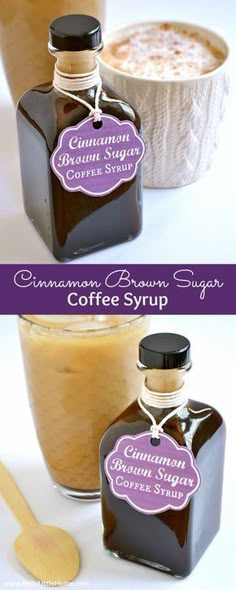 two jars of cinnamon sugar and coffee syrup