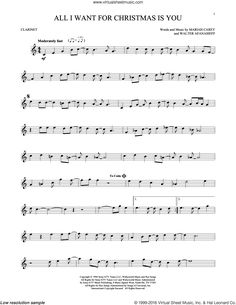 all i want for christmas is you sheet music