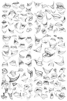 an image of different faces drawn in black and white ink with some lines on it