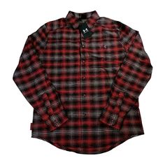 This Under Armour Plaid Shirt For Men Is Perfect For Any Occasion, Whether You're Headed To A Wedding, Party, Or Just To Work. The Long Sleeve Shirt Features A Collared Neckline With A Spread Collar Style And A Snap Closure. It's Made From A Lightweight, Breathable Cotton Blend Flannel Fabric That's Perfect For The Winter, Fall, And Spring Seasons. The Shirt Is Fitted With Stretch Features, Making It Comfortable To Wear And Move Around In. It's Also Machine Washable For Easy Care, And Its Red Co Flannel Fits, Plaid Shirt Men, Light Blue Shorts, Outdoor Shirt, Under Armour Shirts, Long Sleeve Plaid, Long Sleeve Polo Shirt, Under Armour Men, Men's Wardrobe