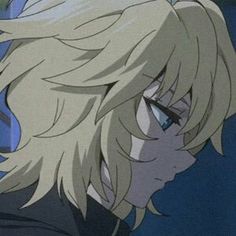 an anime character with blonde hair and blue eyes