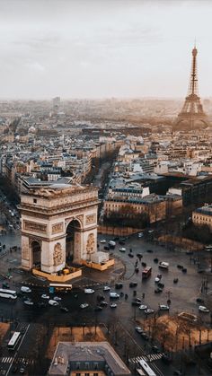 an aerial view of the eiffel tower and surrounding streets in paris, france