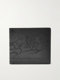 The engraved scritto lettering across this billfold wallet comes from an 18th-century French letter that Ms Olga Berluti purchased in an auction. Crafted in Italy from signature Venezia leather, it's fitted with enough slots to keep your cards organised, plus a bill sleeve for notes and receipts. Leather Billfold, English Shop, Billfold Wallet, Card Organizer, Wallet Men, 18th Century, Latest Fashion, Bag Making, Black Leather