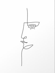 a minimal line drawing of a face