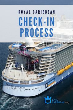 the royal caribbean cruise ship is shown in this advert for its new program, check - in process