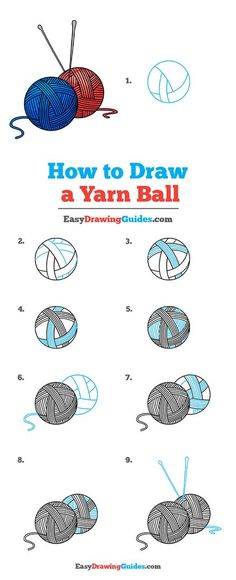 how to draw a yarn ball with the instructions for knitting and crochet projects