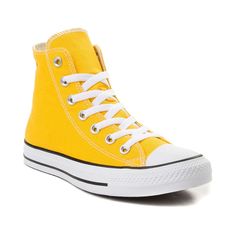 Converse Chuck Taylor All Star Hi Sneaker - Lemon - 398230 Vsco Shoes, Black Fila Shoes, Trendy Converse, Converse Style Women, Tenis Converse, Yellow Converse, Dr Shoes, Preppy Shoes, Converse Style