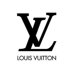 the louis vuitton logo is shown in black and white, with an l on it