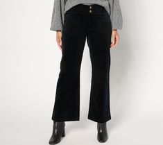 If there's one thing QVC Show Host Amy Stran knows -- it's comfort. Her Studio Park collection wouldn't be complete without pieces that are as comfy as they are cute -- and these wide-leg cords understood the assignment! Crafted in comfortable cotton with a touch of spandex, they'll elevated your business-casual game or downtime days in uber softness that stays flexible with stretch and recovery, so you can power through your day. From Studio ParkTM x Amy Stran. Stretch Corduroy Straight Leg Pants, Fitted Black Corduroy Pants, Black Relaxed Fit Corduroy Bottoms, Non-stretch Wide Leg Corduroy Pants, Non-stretch Corduroy Pants, Understood The Assignment, Corduroy Pant, Casual Game, Corduroy Pants