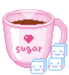 a pink mug with the word sugar on it