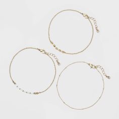 Natural Beads and Discs Anklet Set 3pc - A New Day? Gold #Sponsored #Discs, #Affiliate, #Anklet, #Natural Style Definition, Small Bracelets, Warm Weather Outfits, Golden Glow, Chain Anklet, Tube Beads, Summer Look, Natural Beads, A New Day