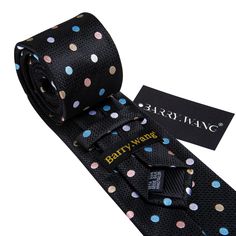 Brand: Barry Wang Material: 100% Silk What You Get: Same design Tie, Pocket Square & Cufflinks? Size: Necktie in 59" Length & 3.35" width at the tip, pocket square in 9"x 9"size Quality: Barry Wang Focus on Ties for Many Years, Good Quality Interlining Makes Our Ties Weighted and Elastic, Which are Easily Designed for A Perfect Knot.For More Quality Stylish Ties with Unbeatable Price, Please Click Our shop to Check More.With So Much Choice and Impeccable Quality, There's No Excuse Not to Have A Adjustable Black Ties As Gifts, Polka Dot Business Ties, Luxury Silk Mark Certified Ties, Luxury Multicolor Standard Tie Accessories, Luxury Multicolor Business Ties, Luxury Patterned Ties, Silk Set, Cufflink Set, Matching Accessories