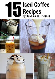 the cover of 15 iced coffee recipes by duke's and durchescs