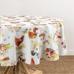 PRICES MAY VARY. 100% Vinyl VINTAGE COUNTRY TABLECLOTH: Featuring a rustic farmhouse print with quaint red barns and picnic baskets full of eggs and roosters, the Vintage Rooster Farm reusable vinyl tablecloth is perfect for indoor or outdoor use in the spring and summer months. VERSATILE DESIGN: Excellent for special occasions, events, dinners, parties, picnics, barbeques, and everyday use for every room in your home, this dining linen comes in a variety of sizes and shapes, including round, sq Oval Tablecloth, Waterproof Tablecloth, Picnic Baskets, Outdoor Tablecloth, Vinyl Tablecloth, Tablecloth Sizes, Red Barns, Store Decor, Linen Tablecloth